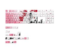 Wdbild 136 teclas con diseño translúcido de anime con grabado lateral, retroiluminación para teclado mecánico, teclas cómodas para escribir y cambiar de color