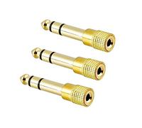 Wdbild 3 adaptadores de auriculares de 6,35 mm macho a hembra de 3,5 mm, amplificador, mezclador, guitarra, piano, convertidor estéreo