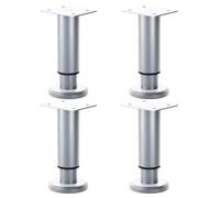 Wdbild 4 patas redondas de metal ajustables en altura para muebles, patas de repuesto para cajón, tocador, mesa, sofá para armario
