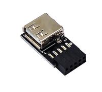 Wdbild Adaptador convertidor USB 2.0 de 9 pines a hembra individual A para conexión interna de placa base, expansión de puerto USB interno