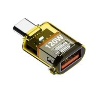 Wdbild Adaptador de carcasa transparente tipo C macho a USB A hembra para carga de laptop y transferencia de datos tipo C macho a USB A hembra