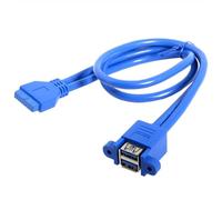 Wdbild Adaptador de extensión USB 3.0 de doble conector hembra a hembra, adaptador de extensión de cabecera de 20 pines, cable adaptador USB para panel frontal