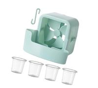 Wdbild Adaptador de refrigeración de nebulización de ventilador, accesorios de fijación de caja de hielo portátil para festival, terraza, callejón, balcón, ventilador de refrigeración portátil con