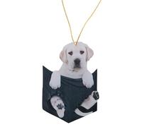 Wdbild Adorno de gota de acrílico para cachorros, decoración colgante de juguete, regalo para coche, visión trasera de coche, decoración interior para mascotas, decoración interior para perro