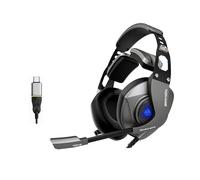 Wdbild Auriculares con cable para computadora 7.1 con cancelación de ruido y micrófono de cuero para juegos cómodos y chat