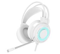 Wdbild Auriculares USB con cable para PC con iluminación colorida, sonido delicado y micrófono sensible para gamers
