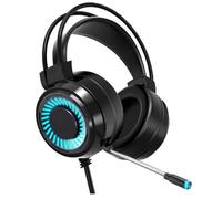 Wdbild Auriculares USB con cable para PC con iluminación colorida, sonido delicado y micrófono sensible para gamers