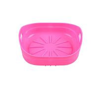Wdbild Bandeja de silicona para hornear de aire, reutilizable, fina, redonda, para el hogar, cocina, pizza, con asas, antiadherente, accesorios de parrilla, forro de silicona reutilizable, cesta