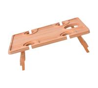 Wdbild Bandeja plegable de madera para pícnics, mesa portátil para exteriores, pícnics pequeños para reuniones en el patio trasero, con soporte para copas de vino