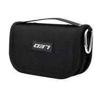 Wdbild Bolsa de almacenamiento de aparejos de pesca para cucharas, señuelos de pesca, bolsa de almacenamiento multifuncional con cremallera para estuche, Black