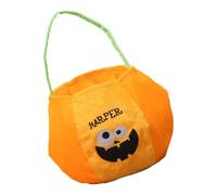 Wdbild Bolsa de colección de calabaza de temporada, diseño de gran capacidad, tela de terciopelo resistente, esencial para reuniones de niños, terciopelo, accesorios de fiesta de Halloween, Grimacee