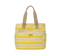 Wdbild Bolsa de hombro a rayas a juego para mujer, bolso de mano plegable para mujer, bolsa de lona casual de gran capacidad, Amarillo