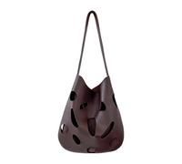 Wdbild Bolsa de hombro con diseño geométrico de moda, tela de PVC, resistente al desgaste, ideal para mujeres modernas, estilo retro, café, One Size