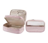 Wdbild Bolsa de maquillaje, 2 unidades, bolsa de maquillaje, bolsa de aseo impermeable, bolsa de almacenamiento de cosméticos para mujeres y niñas, bolsa de viaje para cuidado y belleza, Pink, L