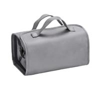 Wdbild Bolsa de maquillaje, bolsa de aseo de viaje impermeable, 4 compartimentos desmontables, organizador de maquillaje, plegable, bolsas colgantes para mujer, Gray, Talla única