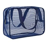 Wdbild Bolsa de maquillaje, bolsa de ducha de red para gimnasio, viajes, camping y dormitorio, esencial de secado rápido, portátil, organizador de artículos de tocador, Blue, M:30*10*20cm,S:25*11*16cm