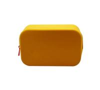 Wdbild Bolsa de maquillaje, espaciosa bolsa de aseo de viaje de silicona, bolsa de almacenamiento de maquillaje para mujeres y niñas, Orange, 20*8*13cm