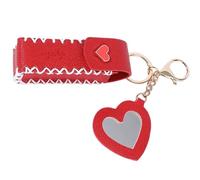 Wdbild Bolsa de maquillaje portátil de cuero, bolsa de maquillaje para bálsamo labial, llavero, soporte para pintalabios, fundas protectoras para decoración, Red, Talla única