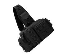 Wdbild Bolsa de nailon para aparejos de pesca, mochila de hombro para pesca, a prueba de salpicaduras, bolsa de almacenamiento de pesca con mosca, Black