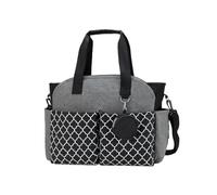 Wdbild Bolsa de pezón geométrica multicolor para el aire libre, para madres y bebés, bolso de hombro único, bolso de lactancia para bebé, negro/gris
