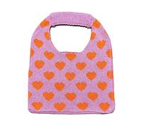 Wdbild Bolsa de punto para guardar libros, bolsa de almacenamiento para mujeres, bolsas de compras informales, bolsa de hombro estética, a