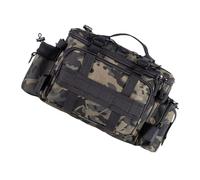 Wdbild Bolsa de transporte portátil para equipo de pesca con múltiples bolsillos, impermeable, tela Oxford, hombro y hombro, Camou negro aumentado, Talla única