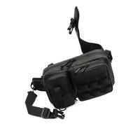 Wdbild Bolsa multifuncional para aparejos de pesca, bolsa de señuelos, bolsa de hombro al aire libre, riñonera de gran capacidad para acampar, Black