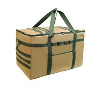 Wdbild Bolsa portátil para utensilios de cocina de camping al aire libre, organizador de vajilla de gran capacidad, bolsa de almacenamiento duradera, 81L Caqui