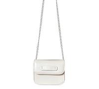 Wdbild Bolso bandolera de piel sintética para mujer, con correa de cadena, pequeño, cuadrado, color liso, para pintalabios, White