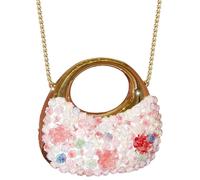 Wdbild Bolso cruzado de flores para mujer, bolso de mano, bolso de mano, bolso de mano, bolso de mano de moda, bolso de hombro para mujer, bolso de noche acrílico con forma única