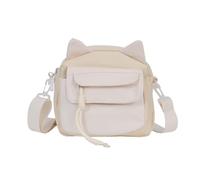 Wdbild Bolso cruzado de nailon ligero para mujer, bolso de hombro con orejas de gato con correa ajustable y amplio espacio de almacenamiento, Amarillo