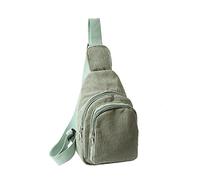 Wdbild Bolso cruzado de pana, casual, para el pecho, para viajes, senderismo, para mujer, deportes, correr, Green