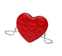 Wdbild Bolso cruzado de piel sintética con diseño de corazón para mujer, práctico bolso de hombro con correa de cadena para mujeres y niñas, pequeño bolso de cuero para fiestas, Red, One Size