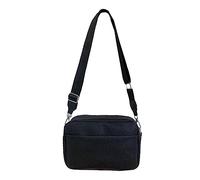 Wdbild Bolso cruzado de poliuretano para niña, estudiante, casual, bolsa de hombro de gran capacidad, bolsa de moda, color negro y caqui, Black