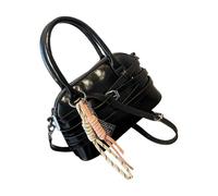 Wdbild Bolso cruzado informal ligero y práctico bolso de hombro de poliuretano con interior espacioso para uso diario y viajes, mochila casual elegante esencial, Black, One Size