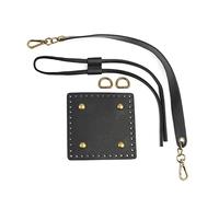 Wdbild Bolso cruzado para mujer, cuadrado, placa base inferior con asa de cordón, bolsa de hombro, bolsa tejida, accesorios, Black