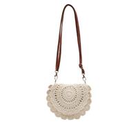 Wdbild Bolso de hombro de ganchillo para mujer, hecho a mano, tejido de paja para playa, bolso cruzado para verano, bolso cruzado de paja, De, One Size