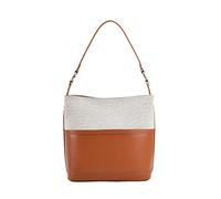 Wdbild Bolso de hombro de piel sintética de color de contraste para mujeres y niñas, Brown