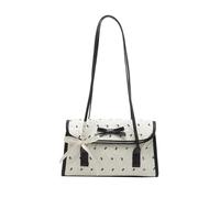 Wdbild Bolso de hombro para mujer, bolso de mano de piel sintética con cierre, bolso de mano de moda para las axilas, White, One Size