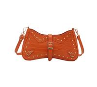 Wdbild Bolso de hombro para mujer, de moda, cruzado, remaches, axilas, piel sintética, retro, para el trabajo, hombro, retro, remaches, axilas, axilas, elegante, o, One Size