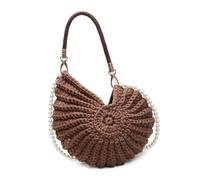 Wdbild Bolso de hombro para mujer, elegante, bolso cruzado tejido a mano, asa superior, caracola, mensajeros, conchas marinas, tejido a mano, bolso de mano para mujer, bolso cruzado de ganchillo con