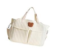 Wdbild Bolso de mano para mamá, con patrón bordado, múltiples compartimentos, a prueba de salpicaduras, bolsa cruzada de viaje de gran capacidad, compartimentos multifuncionales, Oso individual