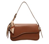 Wdbild Bolsos de mano para mujer, bolso de hombro retro de piel sintética para mujer, bolso cruzado de moda con dos correas extraíbles, bolso de mano de color sólido en las axilas, Brown, Talla única
