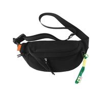 Wdbild Bolsos de mano y bandolera, riñonera deportiva de gran capacidad para correr, cinturón de nailon, bolsa cruzada de ciclismo, bolsa de pecho para hombres y mujeres, Black, Talla única