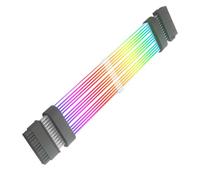 Wdbild Cable de extensión ARGB direccionable de 24 pines para carcasa de PC, panel de silicona suave, cable de alimentación ARGB de 260 mm de longitud, conectores direccionables