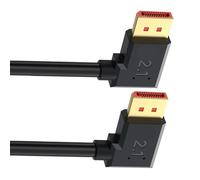 Wdbild Cable de video DisplayPort 2.1 en ángulo flexible, resolución de 16 K, 54 Gbps, transmisión 8K120Hz 4K240Hz para monitores de juegos, cable de monitor de juegos