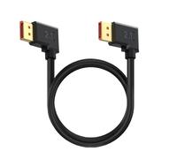 Wdbild Cable de video DisplayPort 2.1 en ángulo flexible, resolución de 16 K, 54 Gbps, transmisión 8K120Hz 4K240Hz para monitores de juegos, cable de monitor de juegos