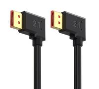 Wdbild Cable de video DisplayPort 2.1 en ángulo flexible, resolución de 16 K, 54 Gbps, transmisión 8K120Hz 4K240Hz para monitores de juegos, cable de monitor de juegos