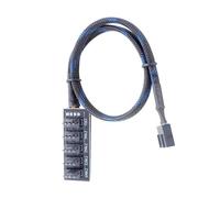 Wdbild Cable divisor de 5 ventiladores con control de velocidad PWM y sensores de temperatura para sistemas de refrigeración de PC, concentradores de ventilador de control de velocidad Pwms
