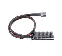 Wdbild Cable divisor de 5 ventiladores con control de velocidad PWM y sensores de temperatura para sistemas de refrigeración de PC, concentradores de ventilador de control de velocidad Pwms